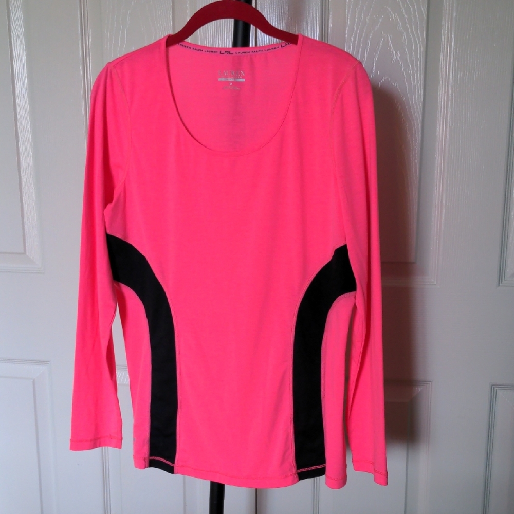 Ralph Lauren Medium Active Women's Pink and Black Long Sleeve Top